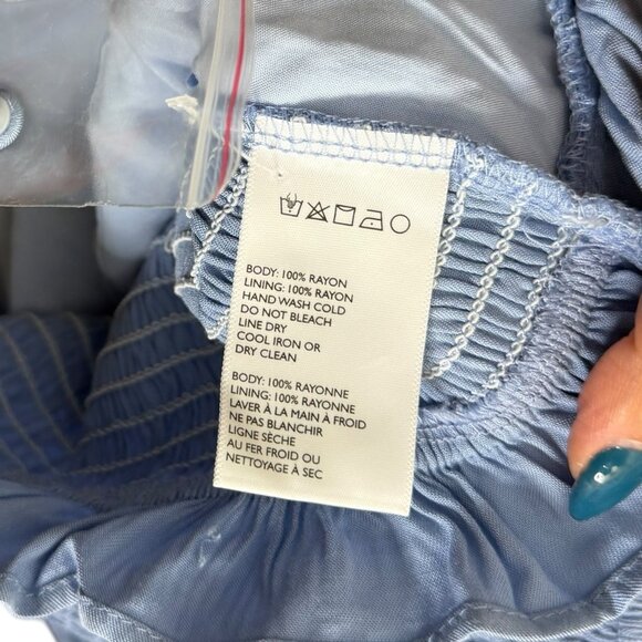 Urban Outfitters Puff Sleeve Corset Crop Top Blue Small Cottagecore Ren Fair - Picture 4 of 5